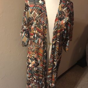 Turquoise Haven Tribal Print Duster